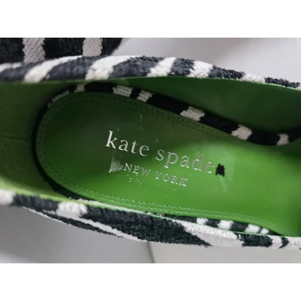 Kate Spade New York Marabou Zebra Tweed Pumps Womens 9 Designer Heels Statement - Picture 3 of 8
